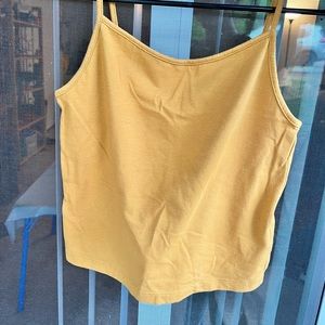 Mustard yellow cropped tank top, size medium.